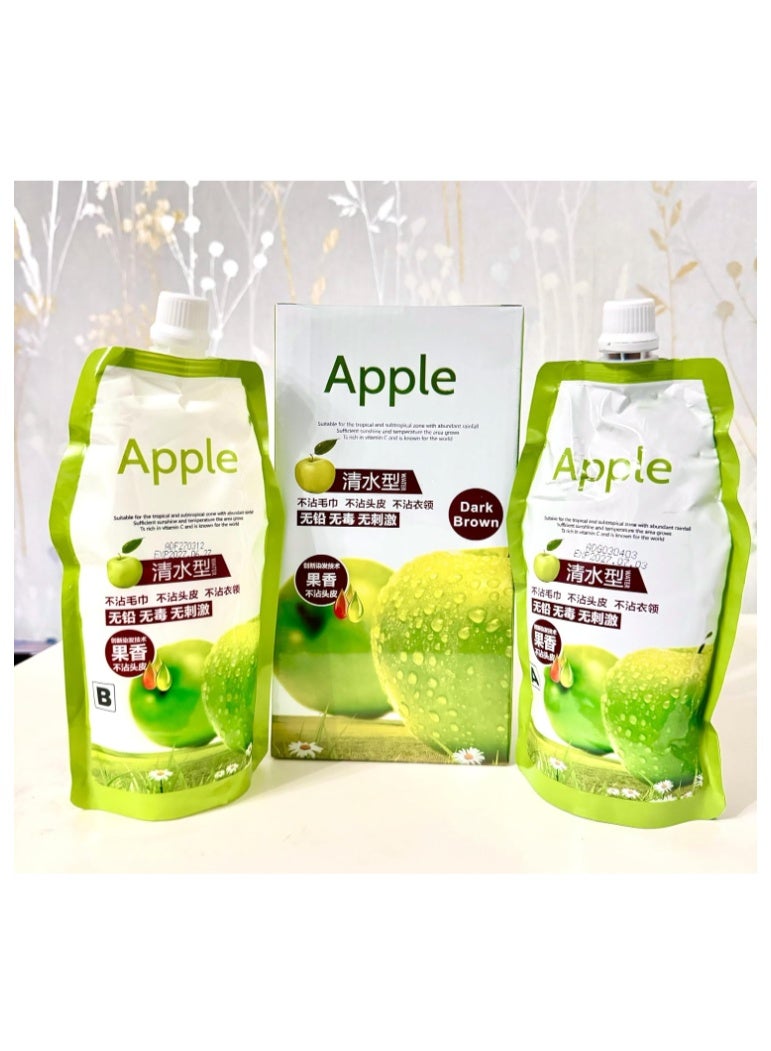 ابل  صبغة شعر كريمية بنية داكنة بخلاصة التفاح - تركيبة خالية من الأمونيا، تدوم حتى 72 ساعة، 500 مل × 2 - Image 3